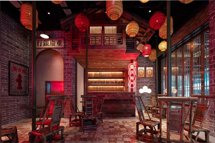 中式連鎖火鍋店裝修   麻辣英雄火鍋店接待大廳裝修設(shè)計(jì)方案