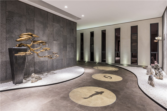 鄭州中餐廳裝修公司推薦福順齋中餐廳苦山水裝置裝修設(shè)計圖